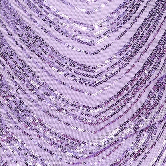 Hello Molly Stars Shining Bright Lavender Purple Sequin Strapless Mini Dress XS - Picture 11 of 14